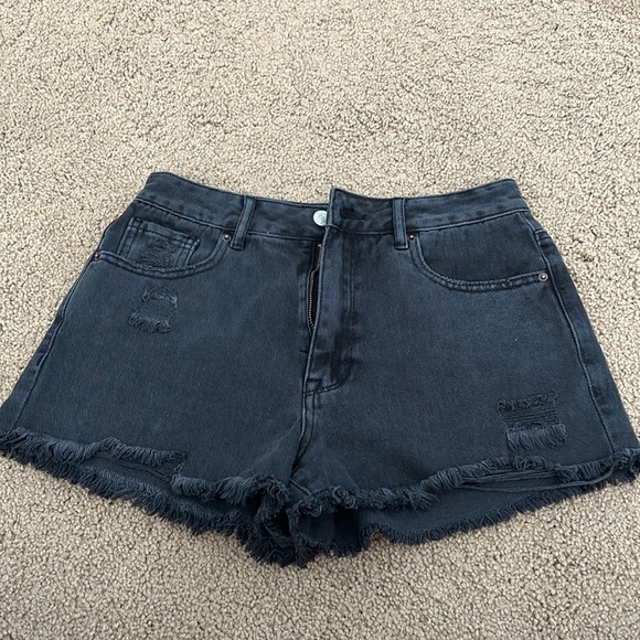 pacsun black jean shorts size 26 high rise - Picture 1 of 4